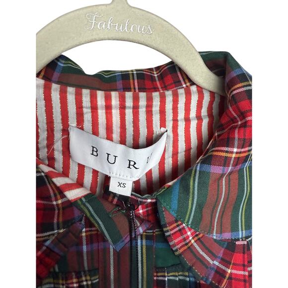 NWT BURU Peter Pan Collar Tartan Mini Dress Sz. XS - Picture 3 of 5